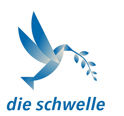 Die schwelle logo - stylized dove with olive brance