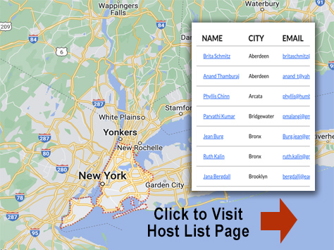 screen-shot from Lodging page showing Google map of NYC area